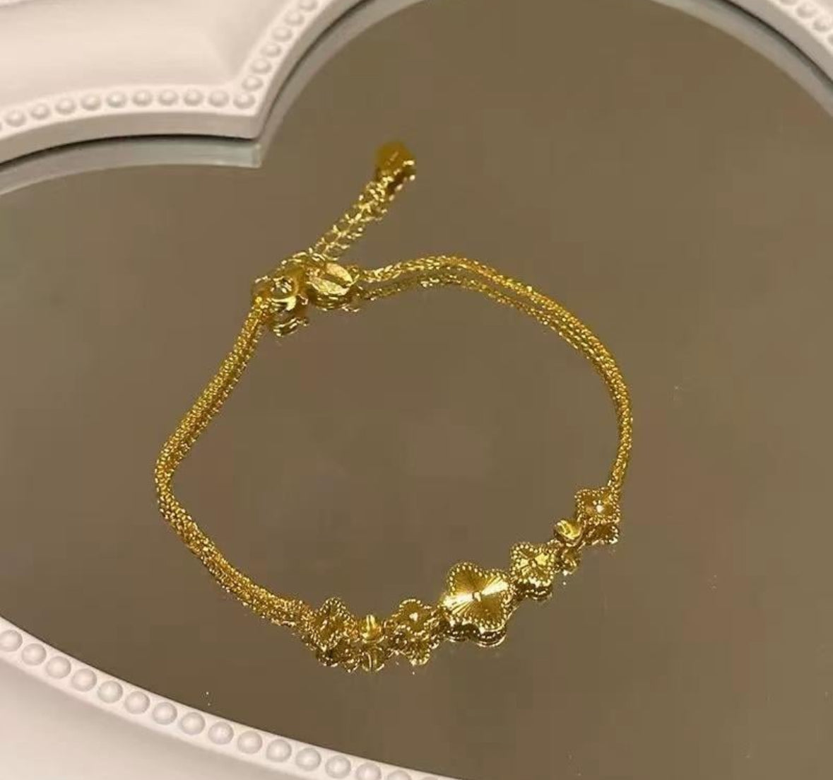 Gold 5 Clover Bracelet